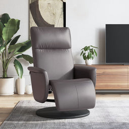 Fauteuil verstelbaar met voetensteun kunstleer grijs