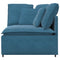 Modulaire hoekmodule bank met kussens 100 cm blauw