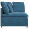 Modulaire hoekmodule bank met kussens 100 cm blauw