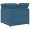 Modulaire hoekmodule bank met kussens 100 cm blauw