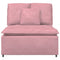 Modulaire bank middenmodule met kussens 100 cm roze
