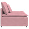Modulaire bank middenmodule met kussens 100 cm roze