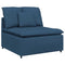 Modulaire bank middenmodule met kussens 100 cm blauw
