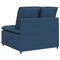 Modulaire bank middenmodule met kussens 100 cm blauw