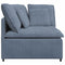 Modulaire hoekmodule bank met kussens 100 cm blauw