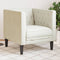 Fauteuil Chesterfield-stijl fluweel crmekleurig