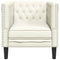 Fauteuil Chesterfield-stijl fluweel crmekleurig