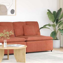 Modulaire bank middenmodule met kussens 100 cm rood oranje