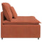 Modulaire bank middenmodule met kussens 100 cm rood oranje