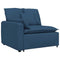 Modulaire bank Armleuning eindmodule met kussens 100 cm blauw