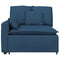 Modulaire bank Armleuning eindmodule met kussens 100 cm blauw
