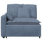 Modulaire bank Armleuning eindmodule met kussens 100 cm blauw