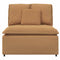Modulaire bank middenmodule met kussens 100 cm beige
