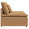 Modulaire bank middenmodule met kussens 100 cm beige