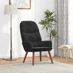 Relaxstoel fluweel zwart