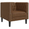 Fauteuil Chesterfield-stijl kunstsude bruin