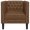 Fauteuil Chesterfield-stijl kunstsude bruin