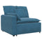 Modulaire bank Armleuning eindmodule met kussens 100 cm blauw