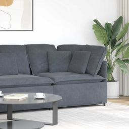Modulaire hoekbank met kussens 100 cm donkergrijs