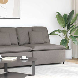 Modulaire bank middenmodule met kussens 100 cm taupe