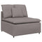 Modulaire bank middenmodule met kussens 100 cm taupe