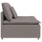 Modulaire bank middenmodule met kussens 100 cm taupe