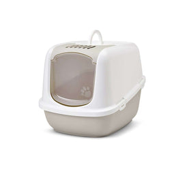 SAVIC Nestor Jumbo Wit - Koffie - overdekte kattenbak - 66,5x48,5x46,5 cm - 1 st.