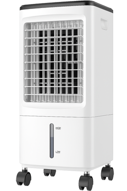 Airconditioning, mobiele airconditioner, luchtkoeler met waterkoeling, airconditioning, zonder afvoerslang, 60 W, verdampingskoeler, oscillerend, 6 l waterreservoir, 7 uur timer, 3 koelaccu's