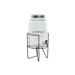 Water automaat Home ESPRIT Zwart Metaal Siliconen Kristal ABS 5 L 19,6 x 23,5 x 40,5 cm