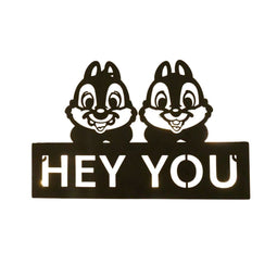 Disney - Metal Door Sign Led Chip & Dale Hey You Black 30x1x19 cm