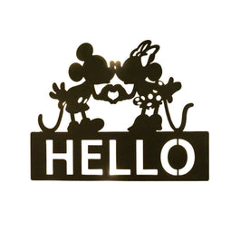 Disney - Metal Door Sign Led Mickey & Minnie Hello Black 30x1x23.5 cm