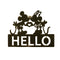 Disney - Metal Door Sign Led Mickey & Minnie Hello Black 30x1x23.5 cm