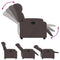 Fauteuil verstelbaar stof donkerbruin