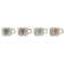 Set van koffiekopjes Home ESPRIT Wit Beige Metaal Keramiek 150 ml