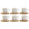 Set van koffiekopjes Home ESPRIT Wit Bamboe Porselein 90 ml