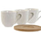 Set van koffiekopjes Home ESPRIT Wit Bamboe Porselein 90 ml