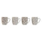 Set van 4 mokken Home ESPRIT Bruin Beige Blommor 340 ml