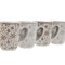 Set van 4 mokken Home ESPRIT Bruin Beige Blommor 340 ml