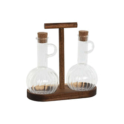 Olie en azijnset Home ESPRIT Natuurlijk Kristal Acacia 350 ml 20,4 x 9 x 21 cm