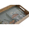 Set van trays Home ESPRIT Blauw Natuurlijk Mangohout 43,5 x 27 x 5,5 cm (2 Stuks)