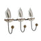 Wandkapstok Home ESPRIT Wit Metaal Paulownia hout Jacht 39 x 10 x 26,5 cm