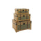 Kofferset Home ESPRIT Groen Hout Canvas Tropisch 81 x 50 x 45 cm (3 Stuks)