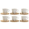 Set van koffiekopjes Home ESPRIT Wit Bamboe Porselein 90 ml