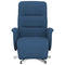Fauteuil verstelbaar met voetensteun stof blauw