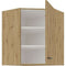 Hoge hoekkast - MODENA - 89 x 89 cm - Ambachtelijk eiken en mat zwart - CUISINIER
