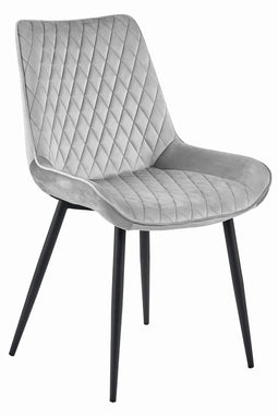 Velvet eetkamerstoel VERDO - zilvergrijs - metaal - 88x54.5x59.5 cm