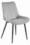 Velvet eetkamerstoel VERDO - zilvergrijs - metaal - 88x54.5x59.5 cm