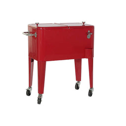 Koelkast DKD Home Decor Rood Met wieltjes 74 x 43 x 80 cm Staal Polypropyleen 56 L (74 x 43 x 80 cm)