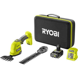Grasschaar - plantenbeeldhouwer 18V RY18GSA-0 + 1 lithium+ 18V 2,0 Ah accu en 1 1,5 A lader + Opb...