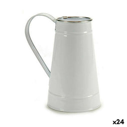 Grondlegger Melkbeker Wit Zilverkleurig Metaal 17 x 18,5 x 11,3 cm (24 Stuks)